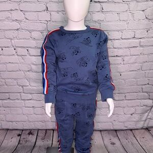Gap X Disney Mickey Mouse On Skis Blue Sweatshirt and Jogger Set size 5T